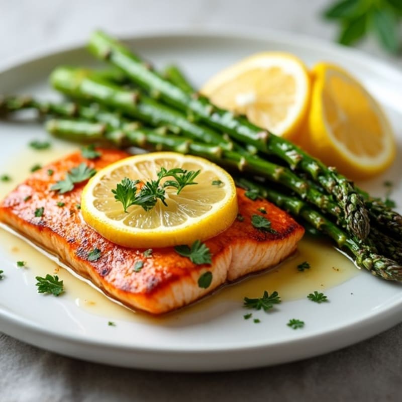 Lemon Herb Grilled Salmon with Roasted Asparagus