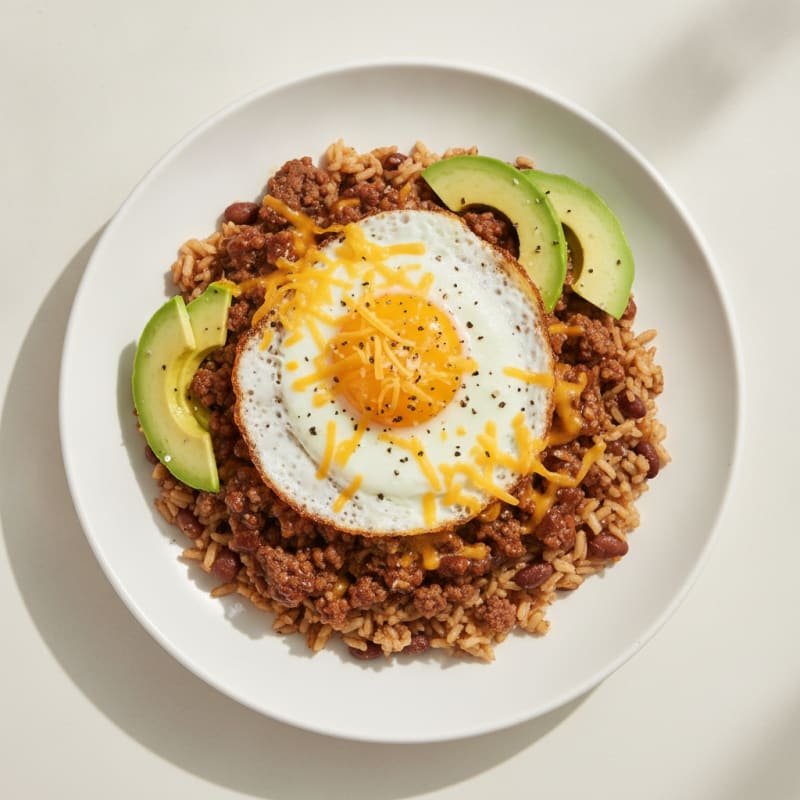 Cheesy Beef & Brown Rice Bowl