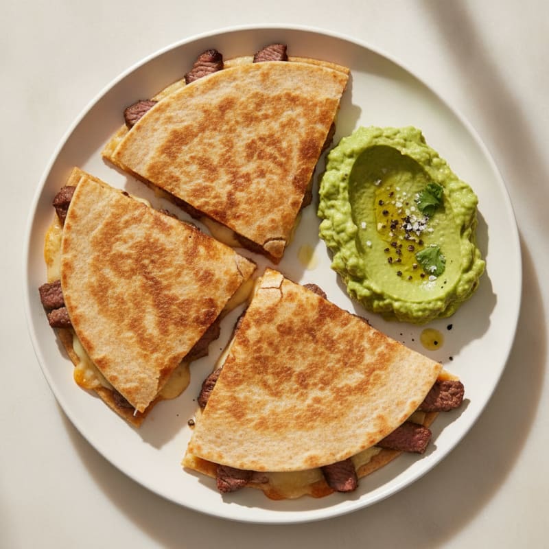 Carne Asada Quesadillas with Guacamole