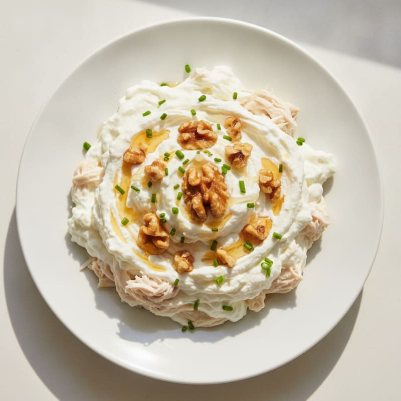 Creamy Greek Yogurt Protein Mousse with Chopped Chicken