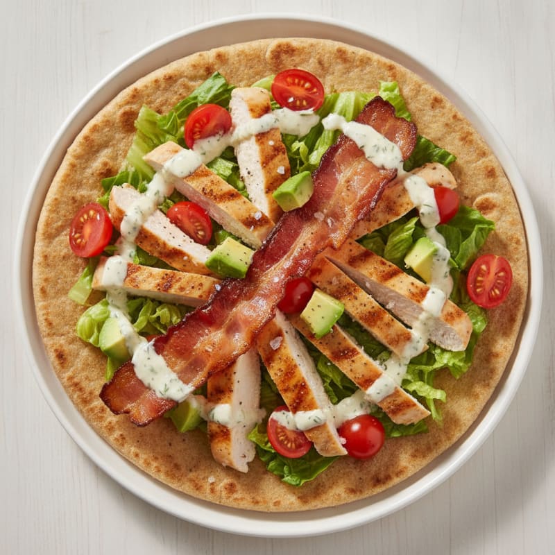 Chicken Club Flatbread with Bacon and Tomato