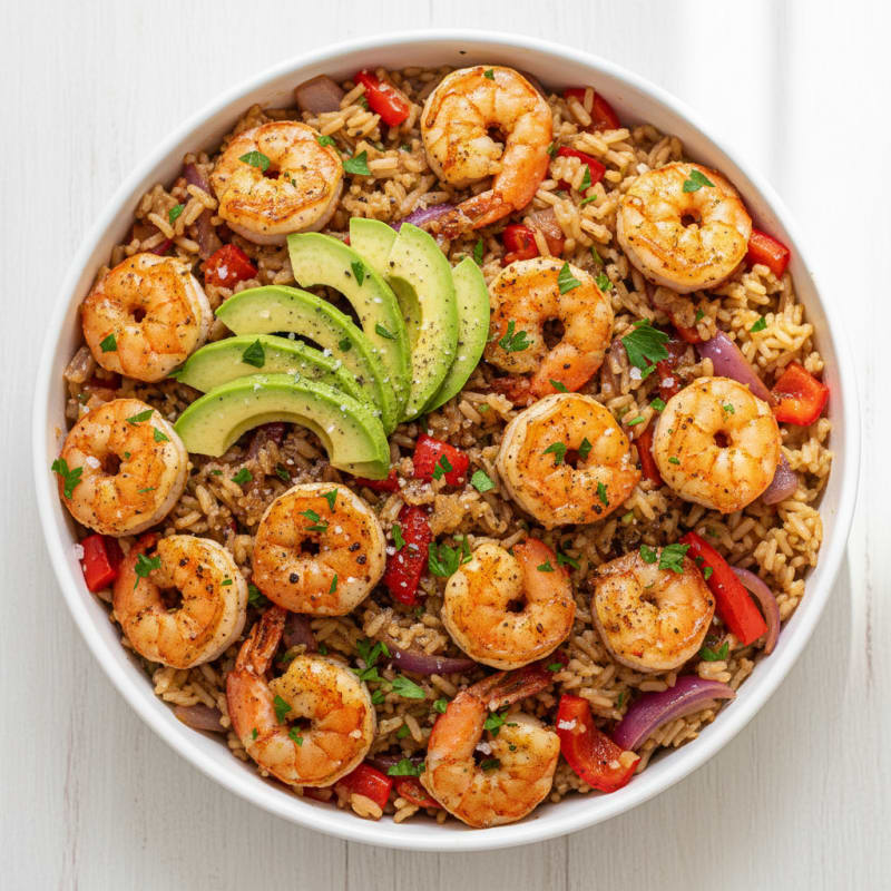 Garlic Shrimp and Rice Skillet