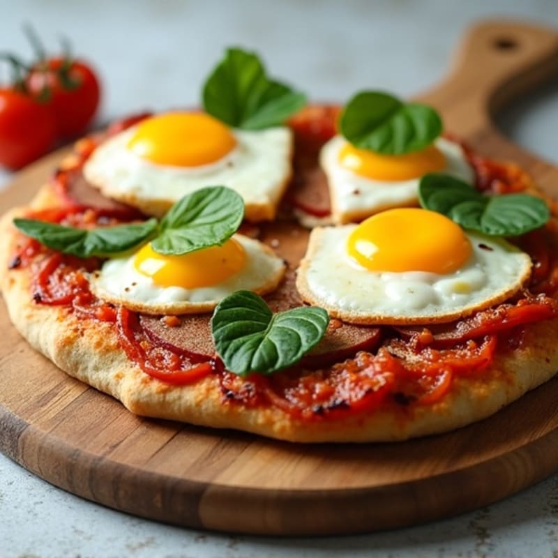 Egg White and Chicken Sausage Breakfast Pizza with Spinach and Mozzarella
