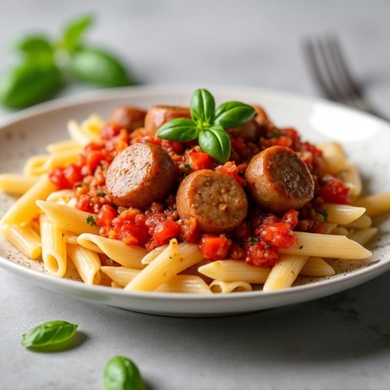 Lean Turkey Sausage Ragu with Whole Grain Pasta