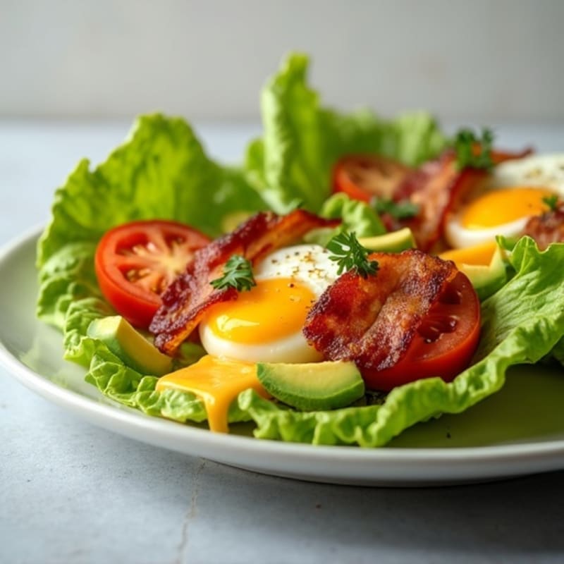 Crispy Bacon and Creamy Avocado Lettuce Wraps with Fresh Tomatoes