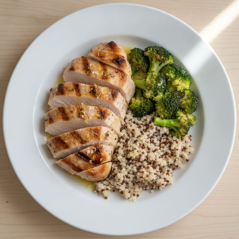Grilled Turkey Breast with Quinoa and Steamed Broccoli