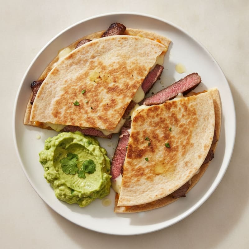 Carne Asada Quesadilla with Guacamole