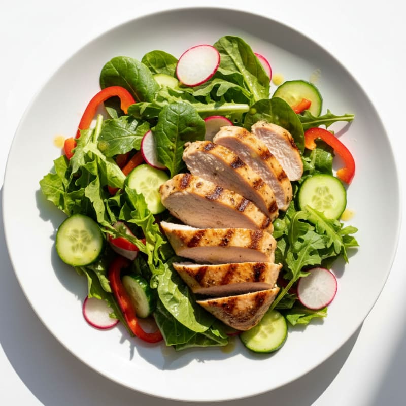 Grilled Turkey Breast Salad with Crunchy Veggies