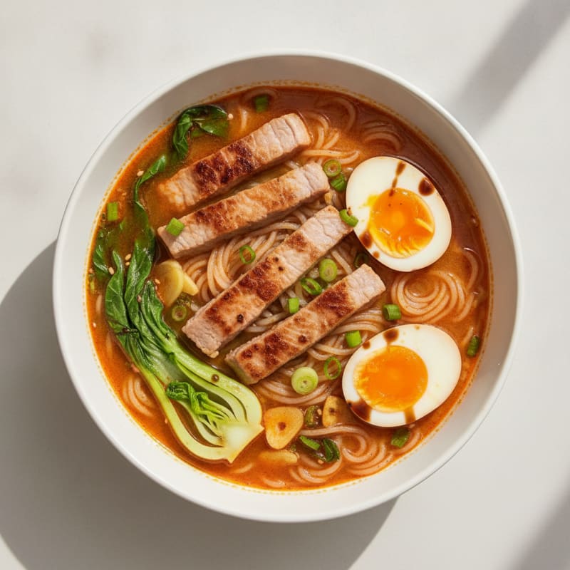 Sriracha Pork Ramen Soup