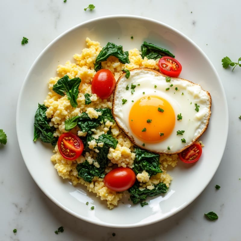 Cottage Cheese and Egg White Scramble with Spinach