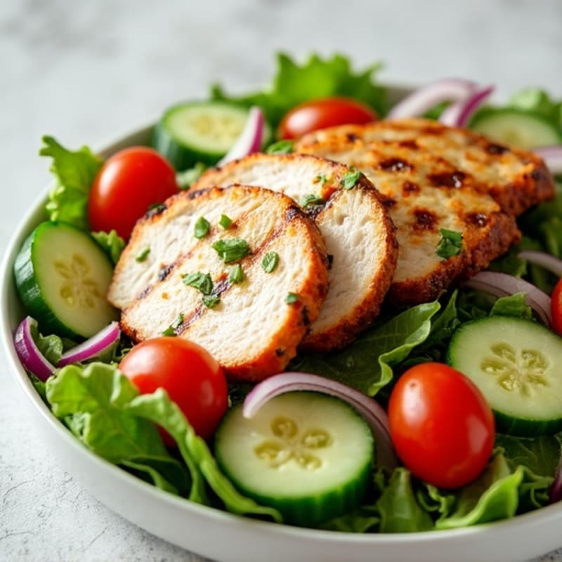 Grilled Turkey Breast Salad with Mixed Greens and Lemon Vinaigrette