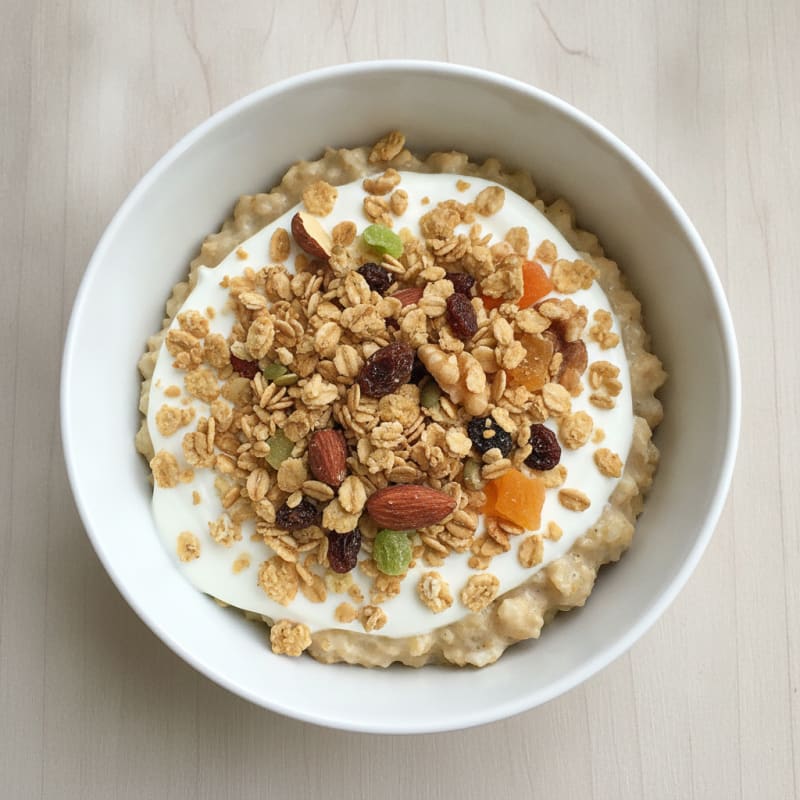 Creamy Protein Oats with Muesli and Greek Yogurt