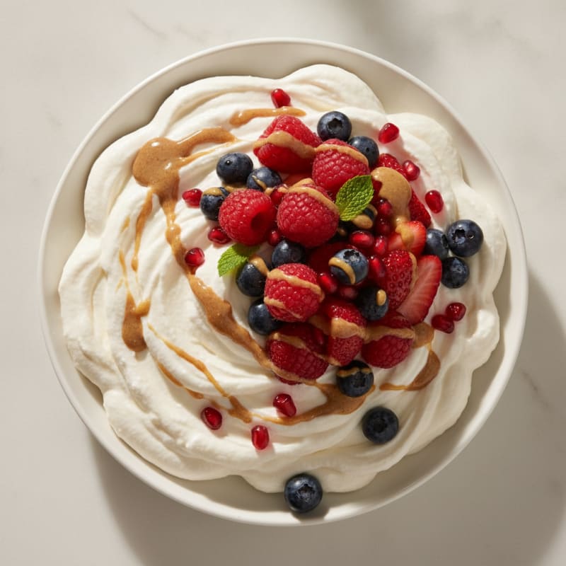 Greek Yogurt Protein Mousse with Mixed Berries