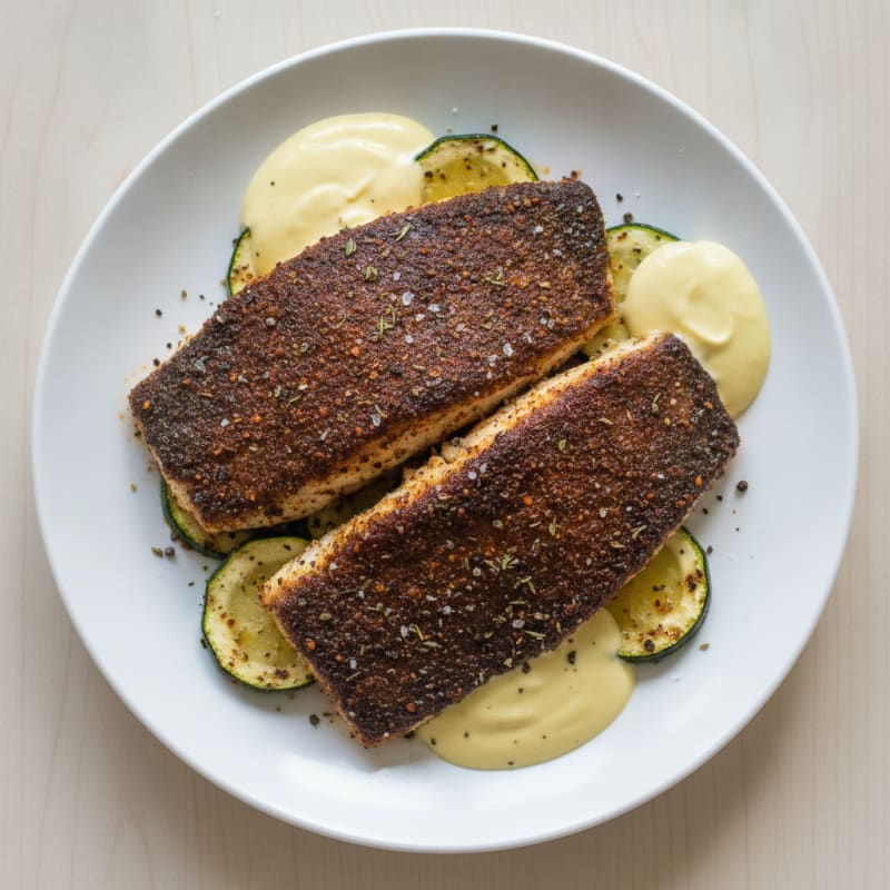 Cajun Blackened Catfish with Lemon Aioli