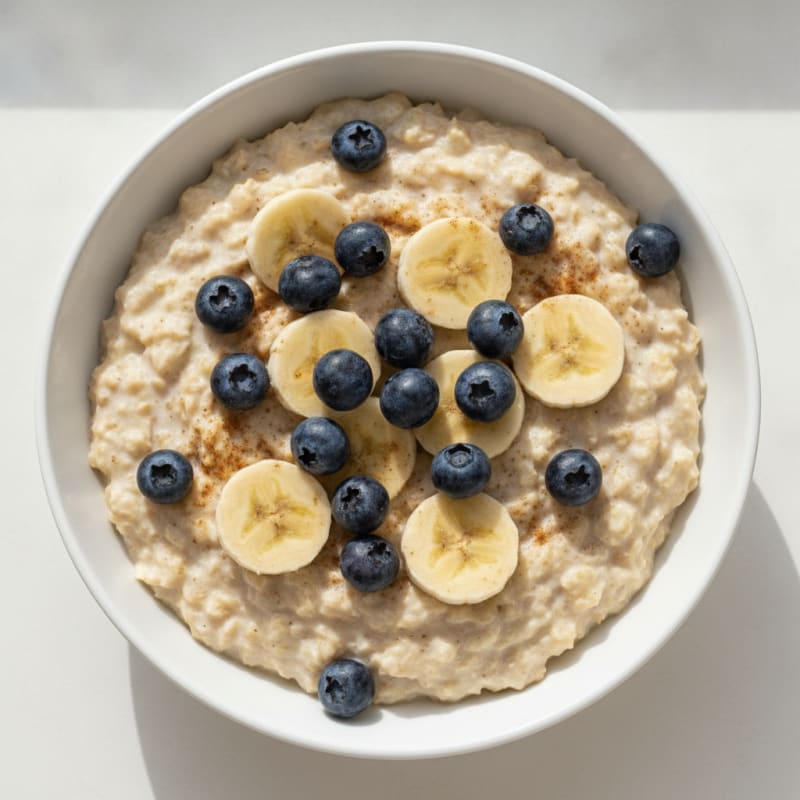 Egg White Oatmeal with Blueberries and Banana