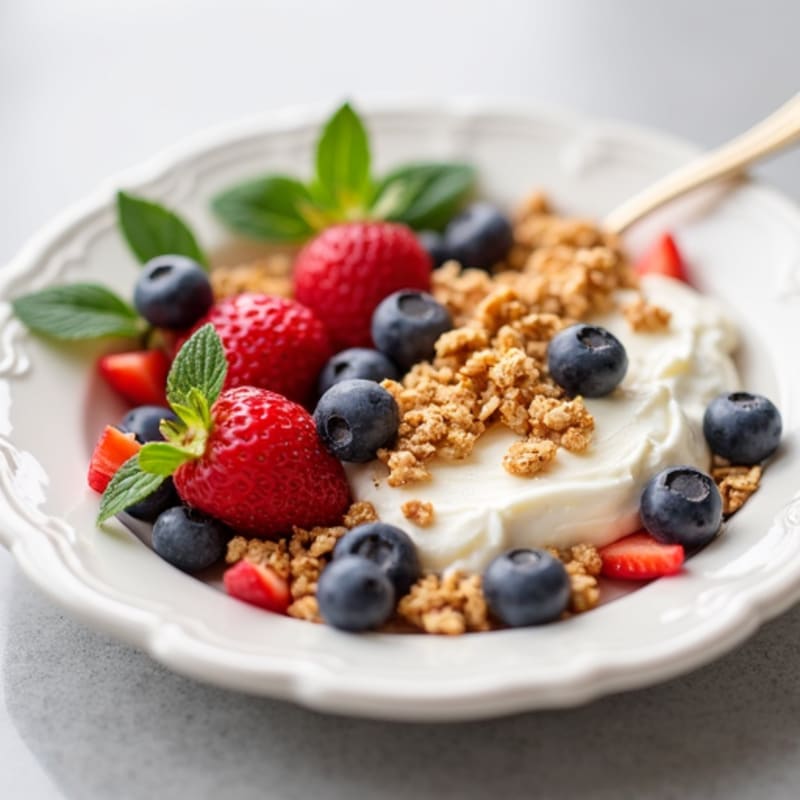 Cottage Cheese with Protein Granola and Mixed Berries