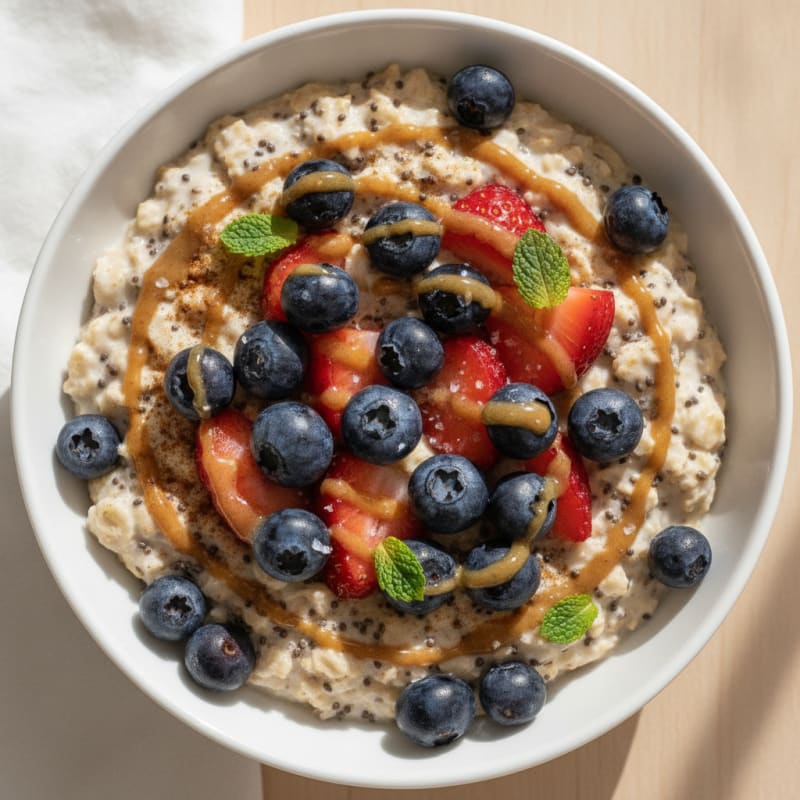 Berry Vanilla Protein Overnight Oats