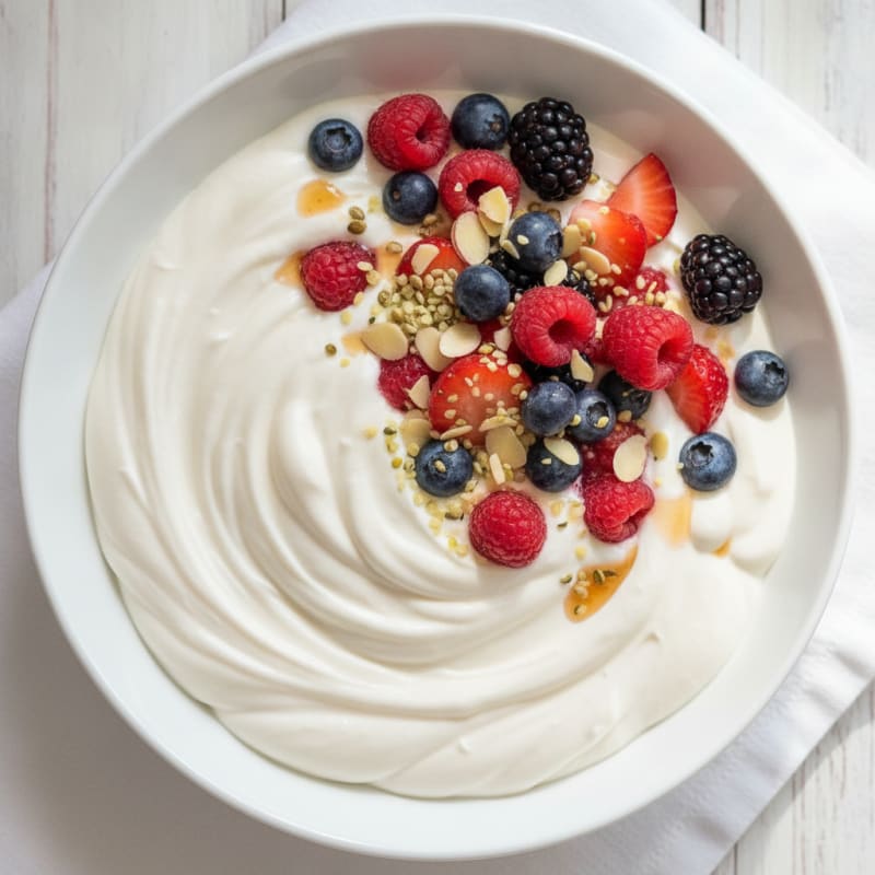 Creamy Vanilla Protein Yogurt with Mixed Berries