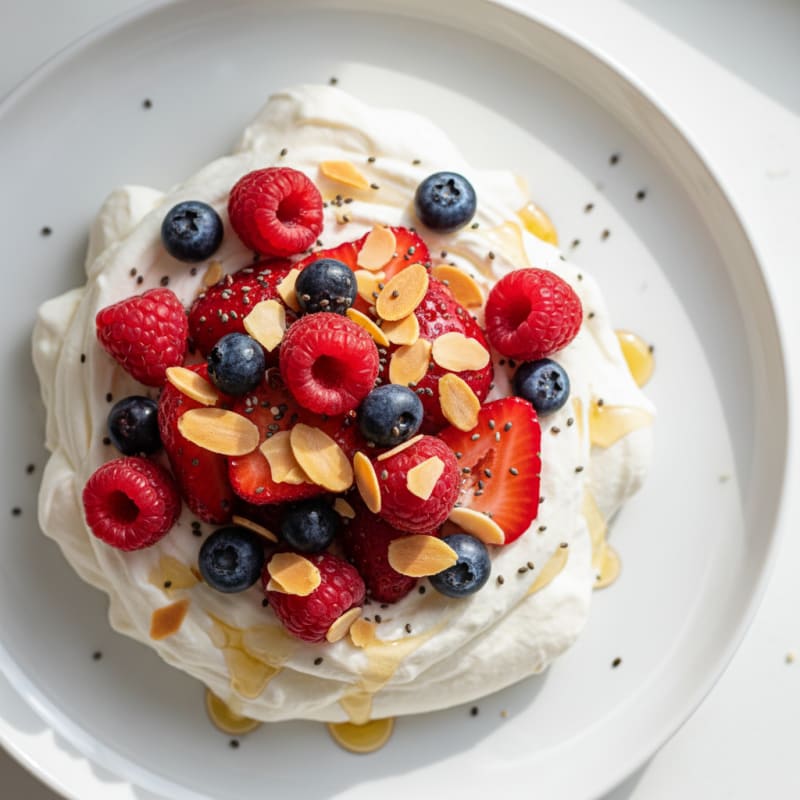 Greek Yogurt Protein Mousse with Mixed Berries