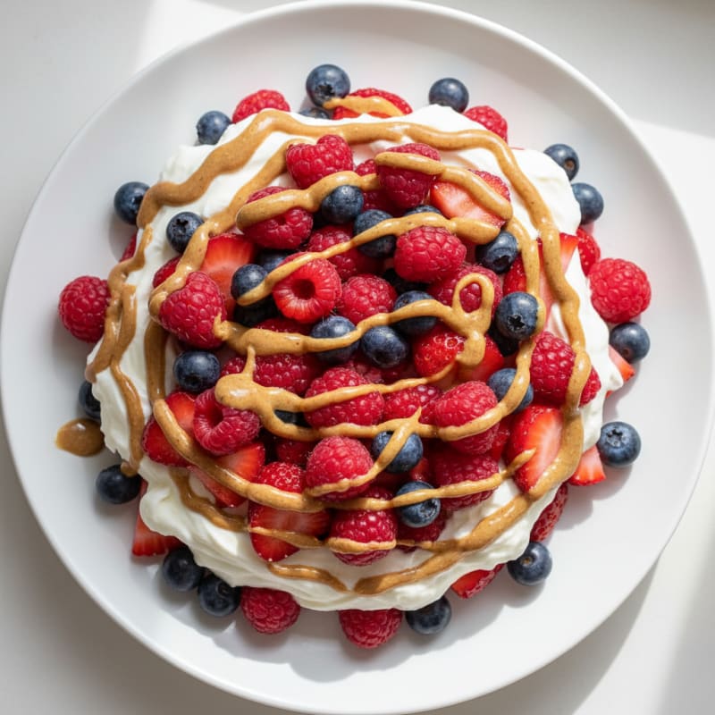 Creamy Greek Yogurt Protein Parfait with Berries and Almond Butter