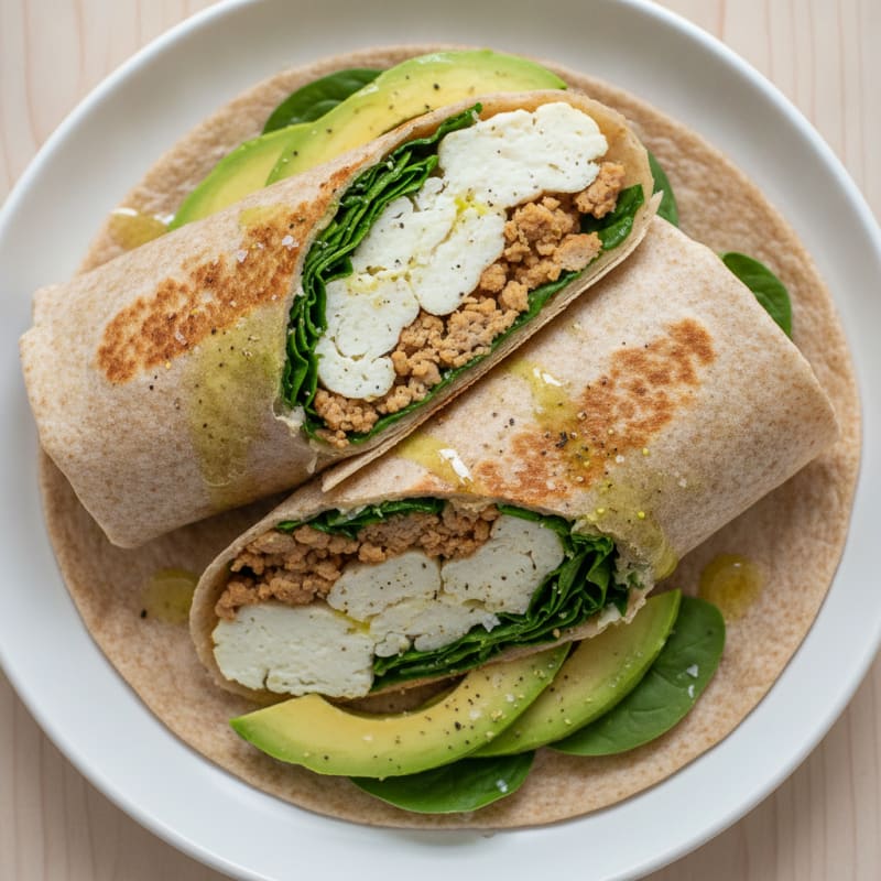 Spinach Egg White Breakfast Wrap