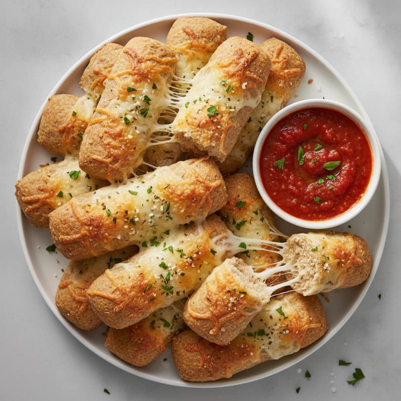 Cheesy Garlic Breadsticks with Marinara