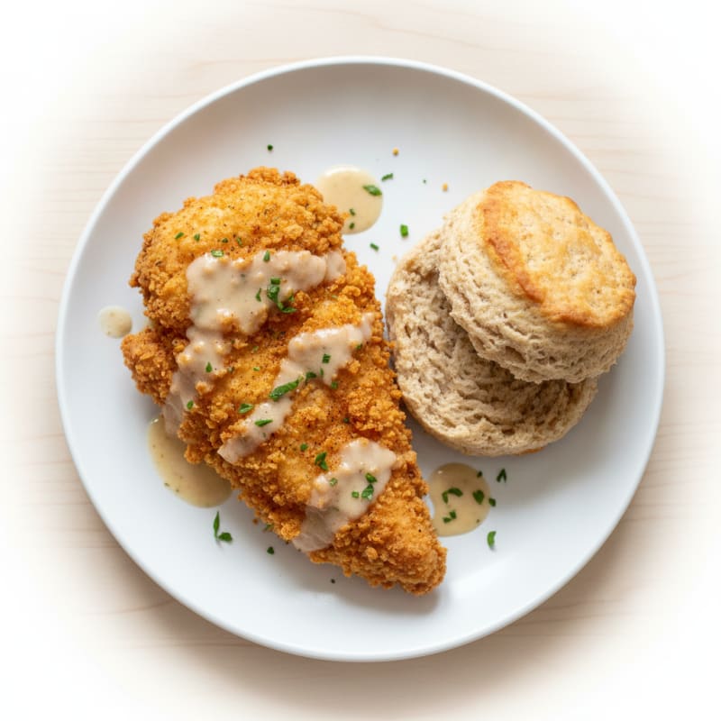 Buttermilk Fried Chicken with Fluffy Biscuits