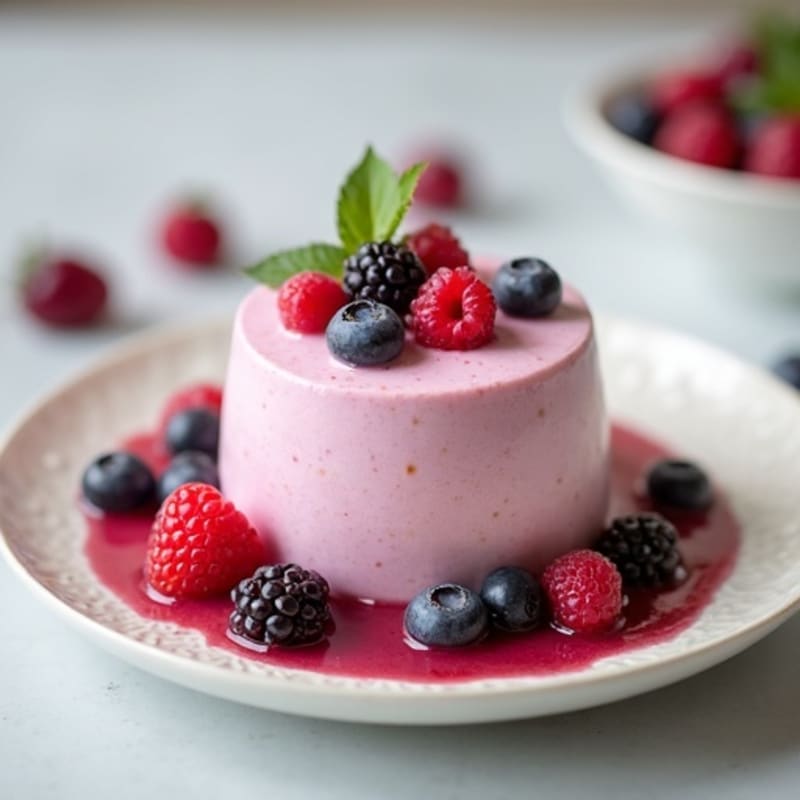 Silky Greek Yogurt Protein Mousse with Mixed Berries