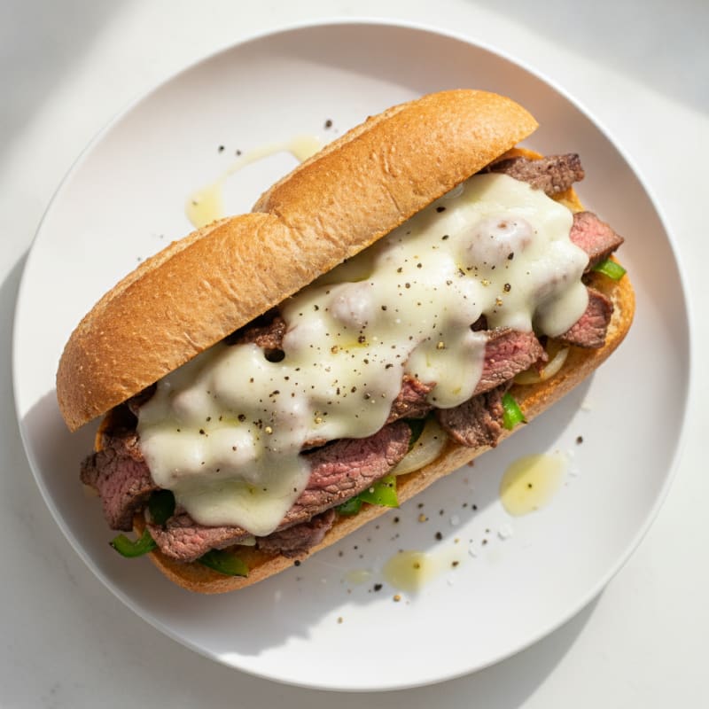 Classic Philly Cheesesteak Sandwich