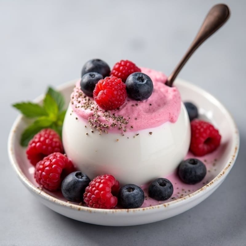 Silky Greek Yogurt Protein Mousse with Mixed Berries