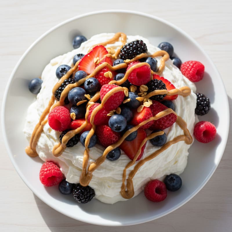 Greek Yogurt Protein Mousse with Mixed Berries