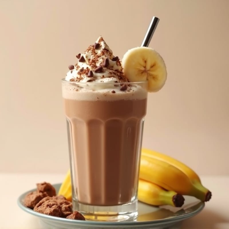 Chocolate Protein Shake with Peanut Butter and Banana
