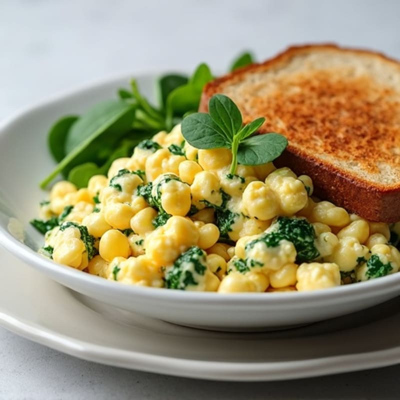 Cottage Cheese Egg White Scramble with Spinach
