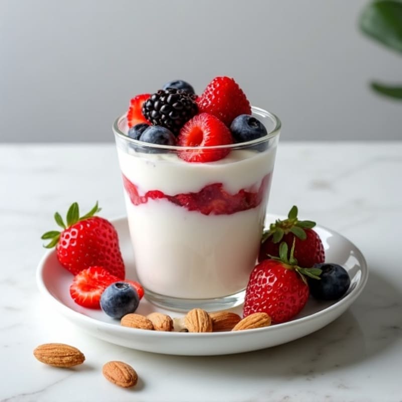 Creamy Greek Yogurt Parfait with Fresh Berries and Toasted Almonds