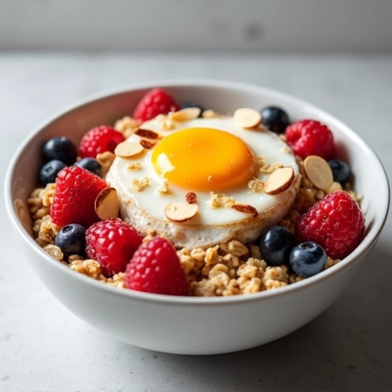 Protein-Packed Egg White Oatmeal Bowl with Berries