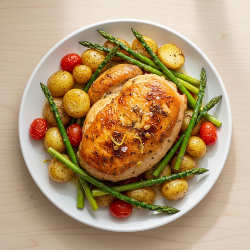 Crispy Lemon Herb Roasted Chicken