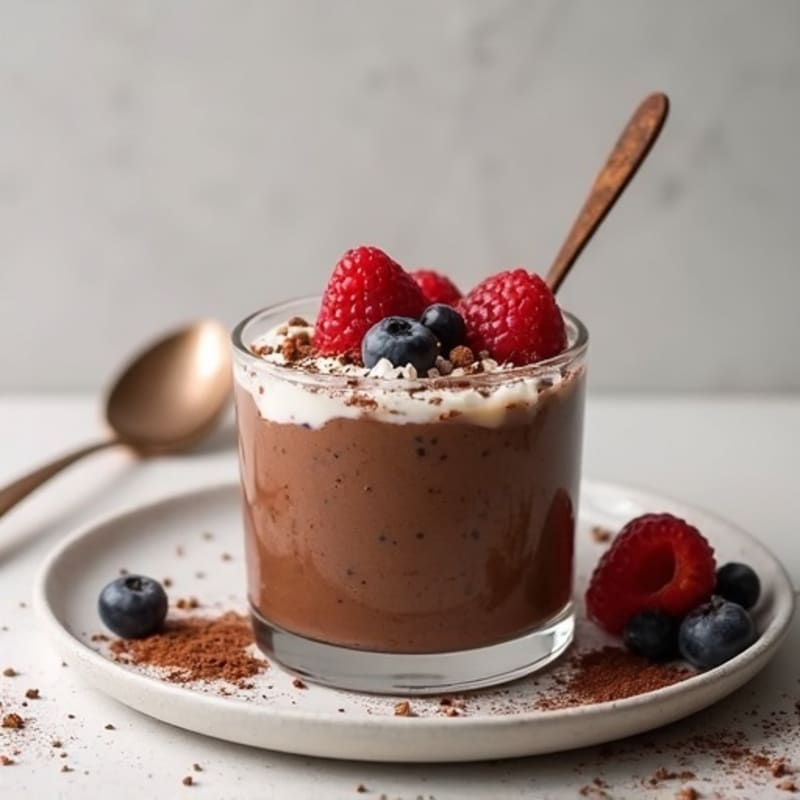 Triple Chocolate Protein Chia Pudding