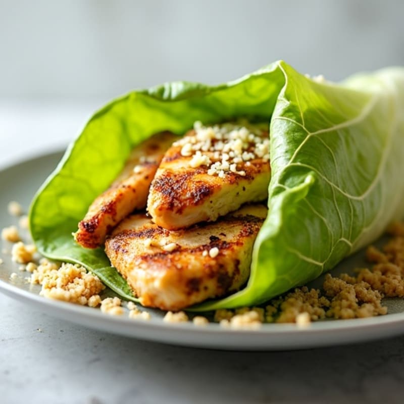 Crispy Grilled Chicken Caesar Lettuce Wrap