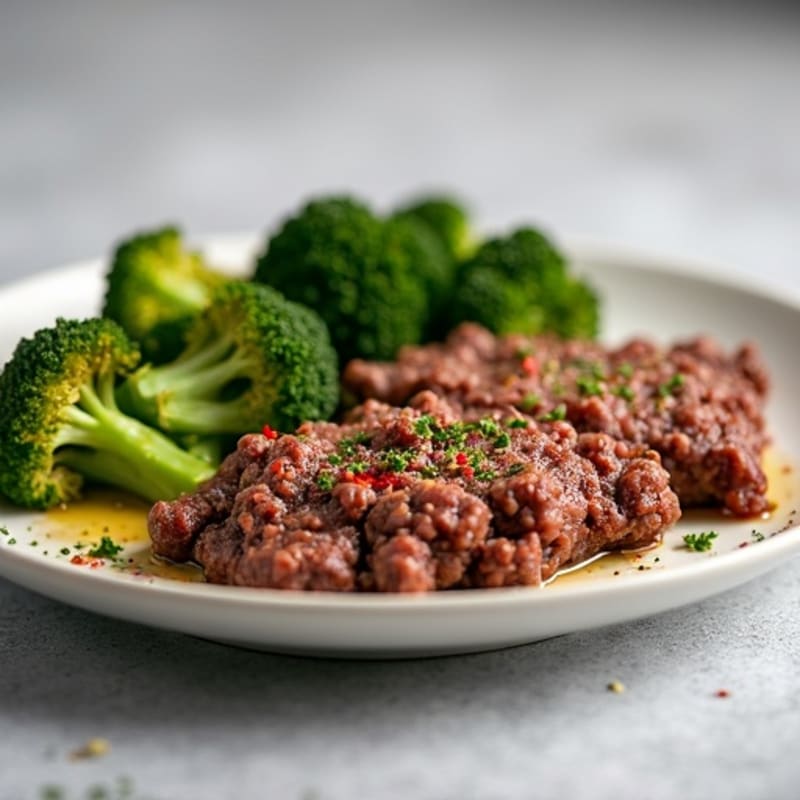 Lean Ground Beef and Crispy Roasted Broccoli