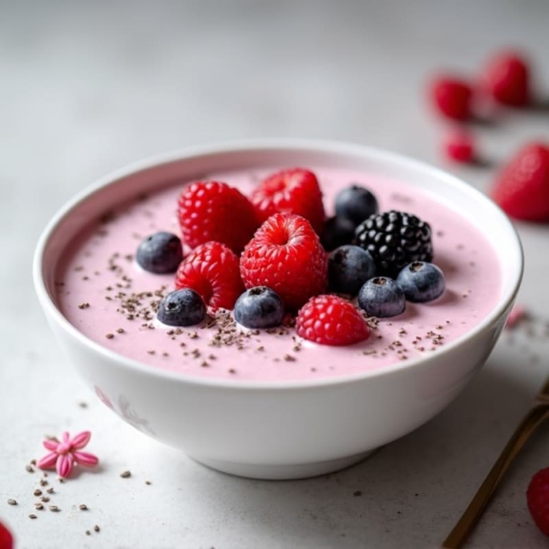 Silky Greek Yogurt Protein Pudding with Berries