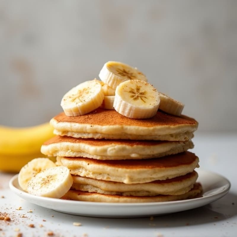Fluffy Banana Protein Pancakes with Warm Cinnamon Bananas