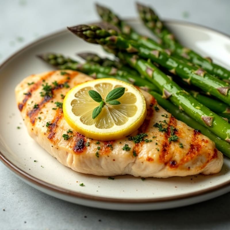Lemon Herb Grilled Chicken with Roasted Asparagus