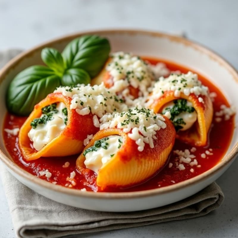 Baked Spinach and Ricotta Stuffed Shells