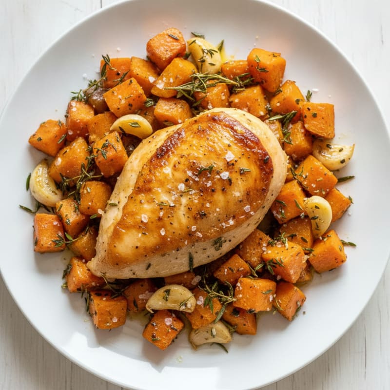 Garlic Herb Roasted Chicken with Root Vegetables