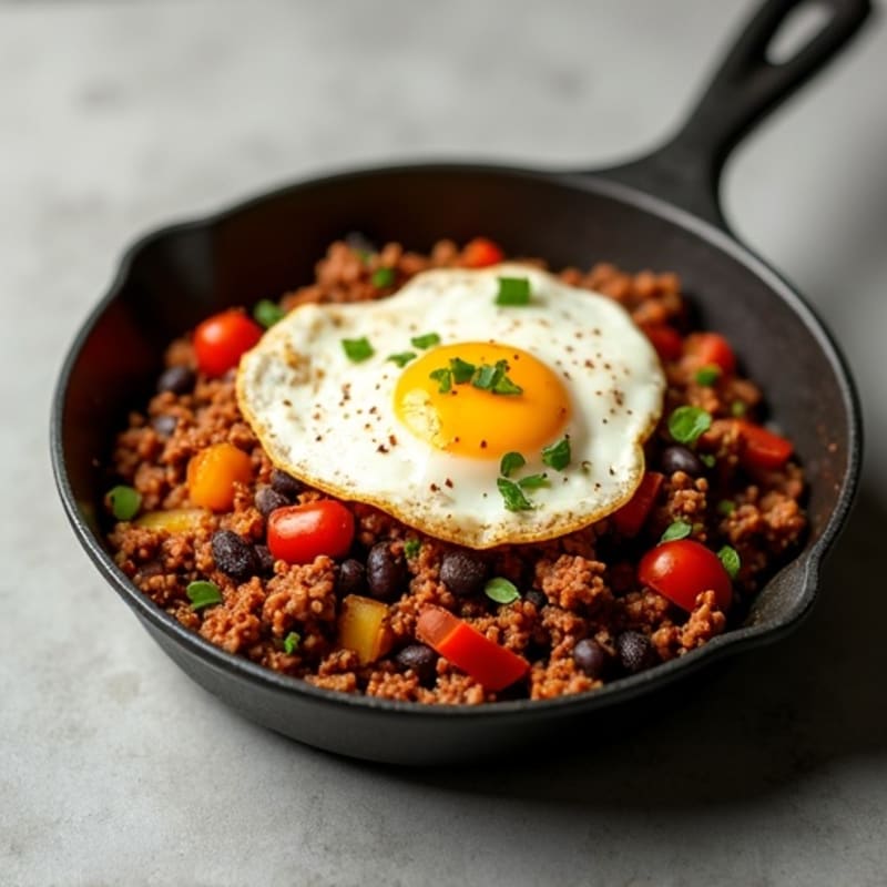 Spicy Lime Ground Beef Taco Skillet