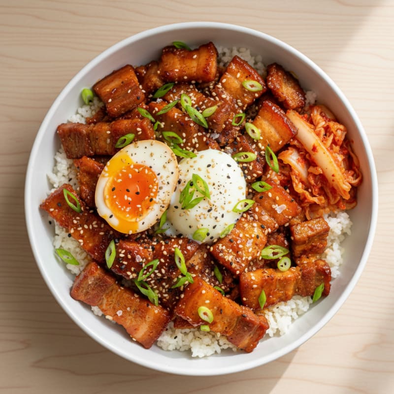 Spicy Gochujang Pork Belly Bowl