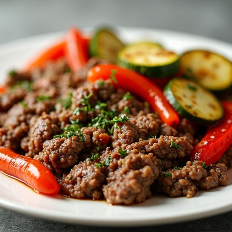 Savory Lean Ground Beef with Roasted Vegetables