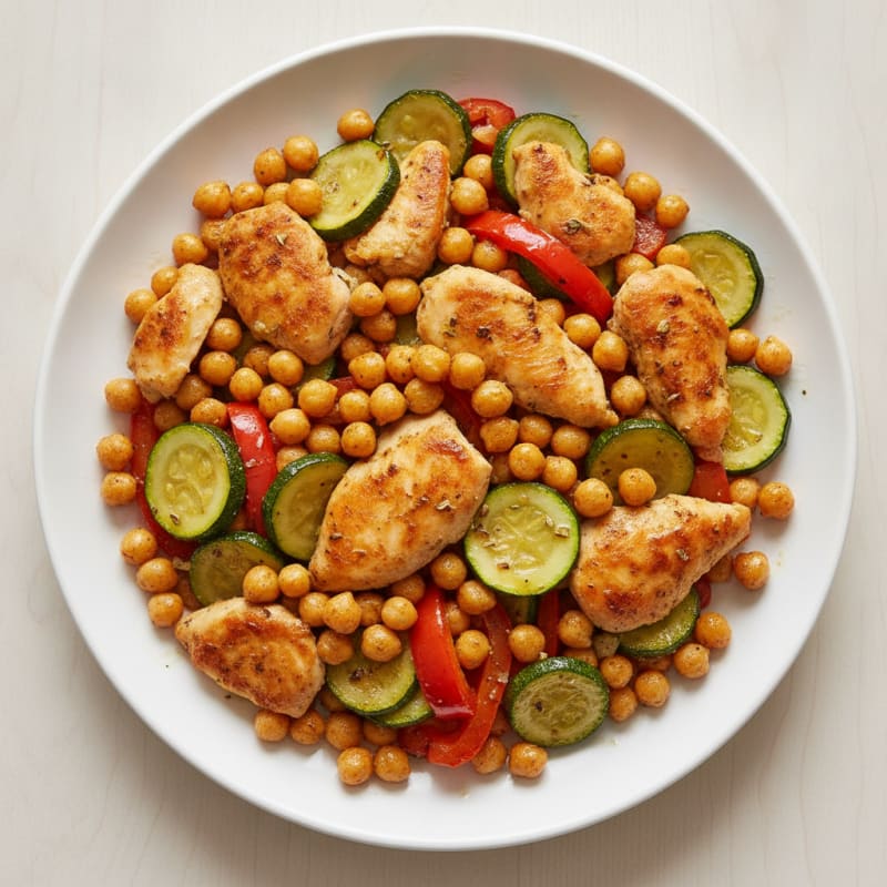 Roasted Chickpea and Chicken Vegetable Medley