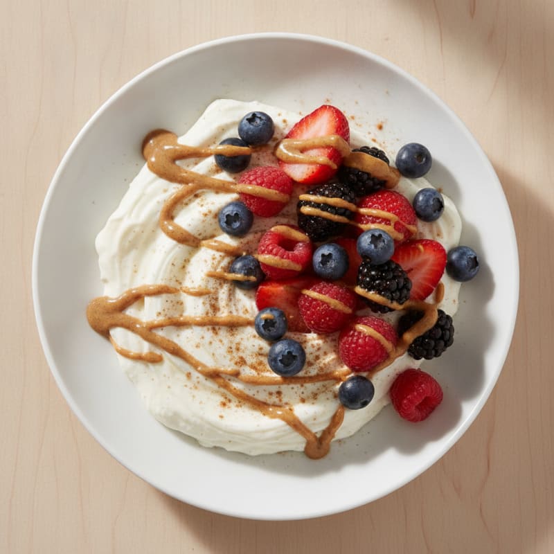 Silky Greek Yogurt Protein Pudding with Mixed Berries