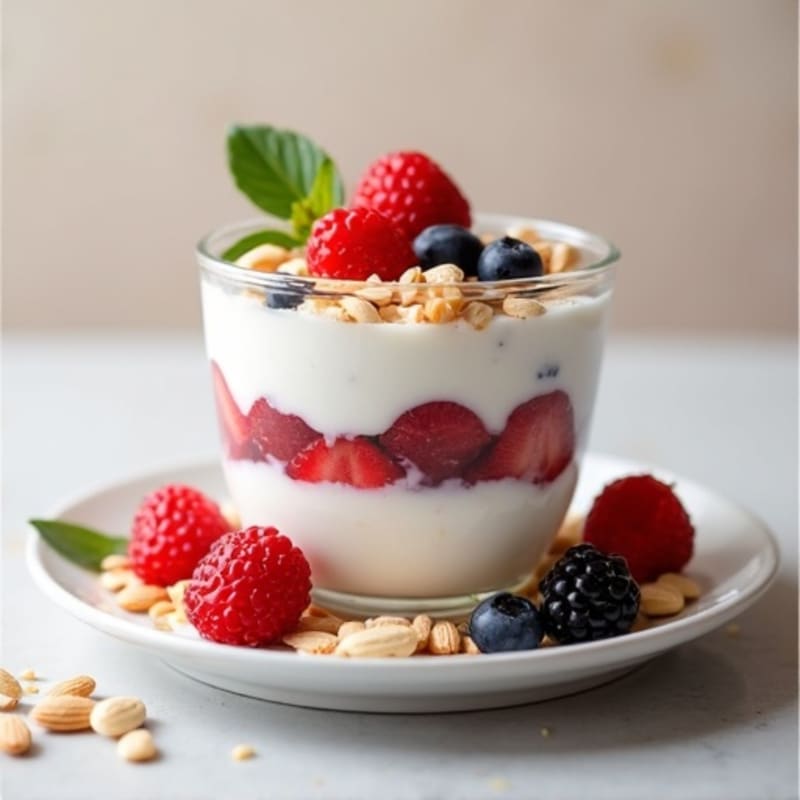 Greek Yogurt Protein Parfait with Mixed Berries